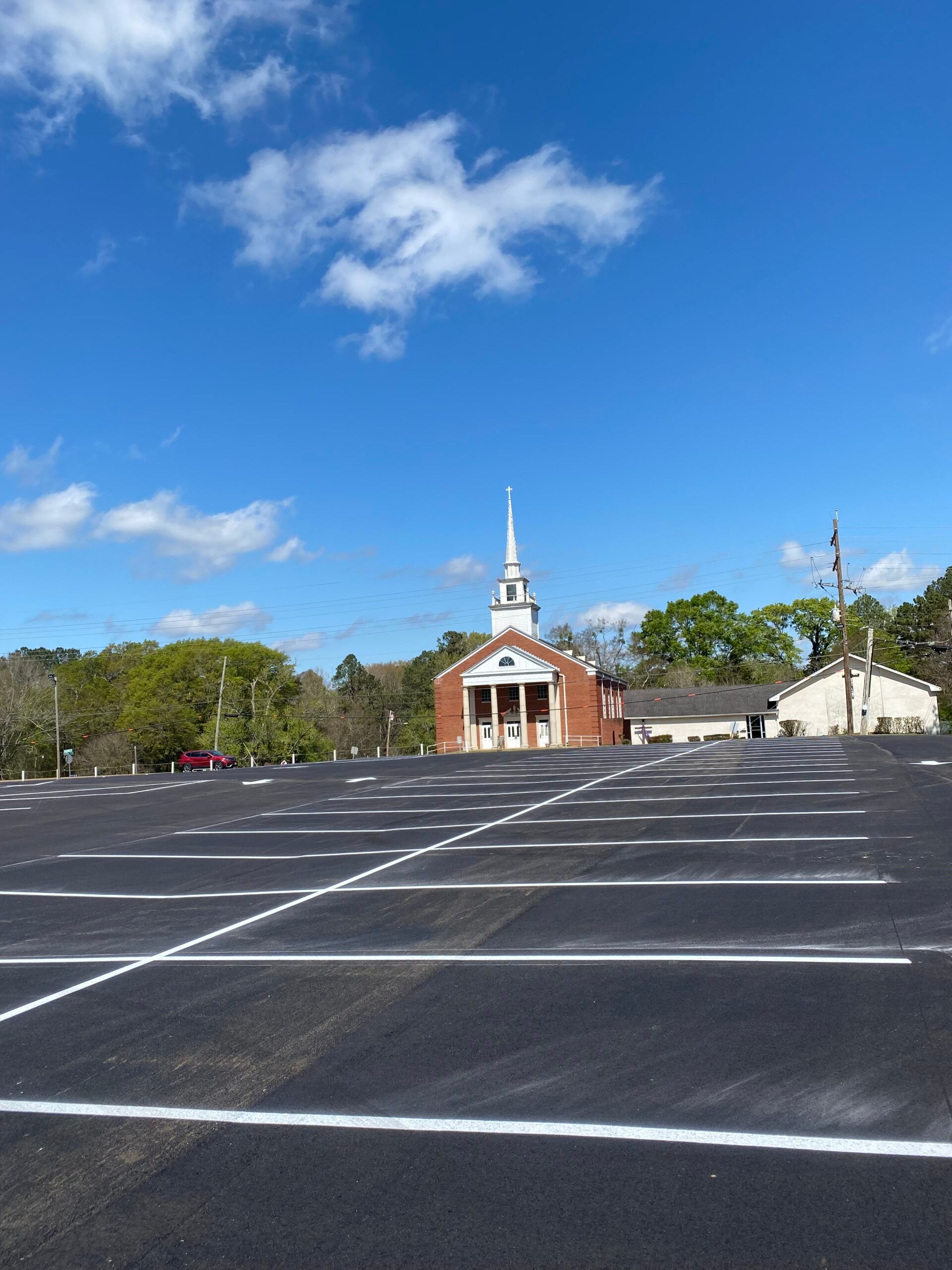Church parking lot asphalt paving project